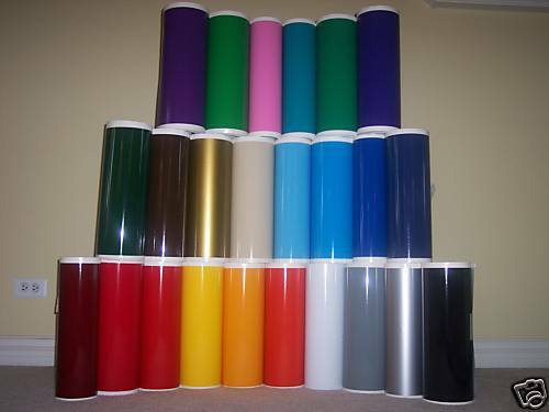 12" Adhesive Vinyl (Craft hobby/sign maker/cutter), 15 Rolls@ 5' Ea. (40 Colors)