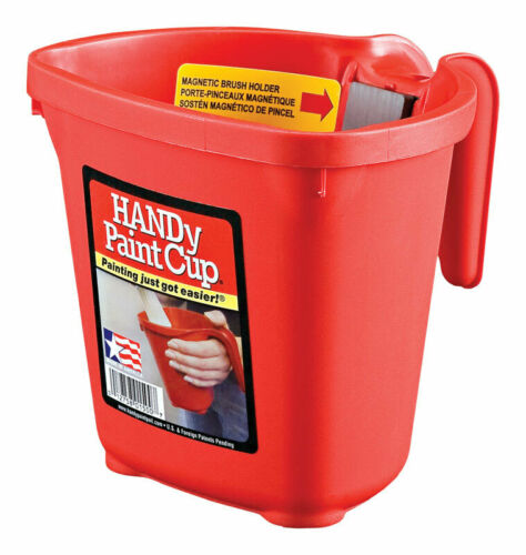 HANDy 1500-CC Red Plastic Paint Cup 1 pt. with Comfortable Handle