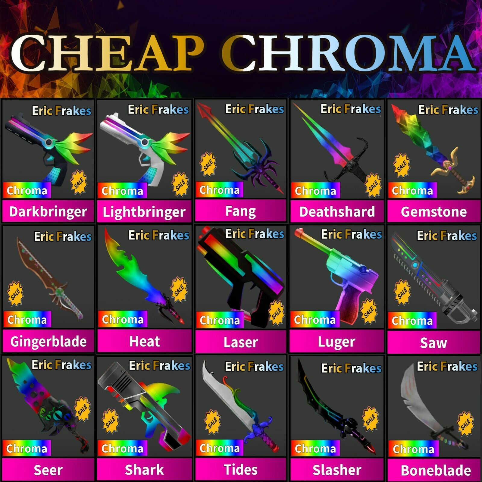 💎 CHEAPEST💎 MM2 SUPER RARE CHROMAS GOLDLY ROBLOX *FAST DELIVERY*