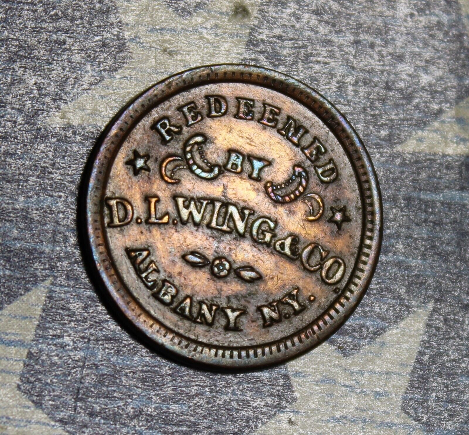 D.L. WING  & CO ALBANY, NY UNION FLOUR STORE CARD COLLECTOR TOKEN FREE SHIPPING